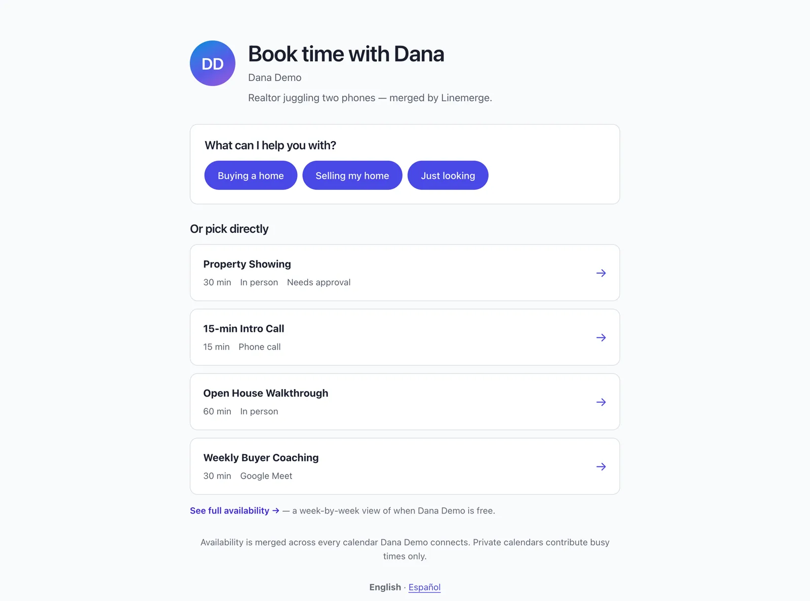 One booking link for agents who juggle two phones